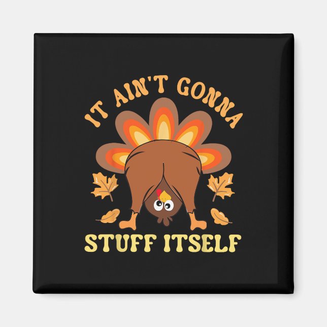 Imán Divertido Día de Acción de Gracias en Turquía no v (Frente)