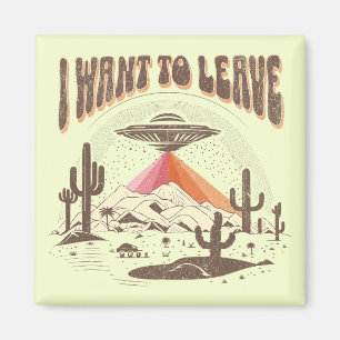 Imán Divertido diseño de nave espacial "Quiero irme"