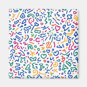 Imán Divertido doodle de formas vibratorias coloridas