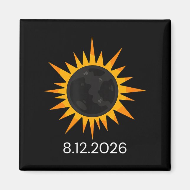 Imán Divertido Eclipse Total de Sol 12 de Agosto (Frente)