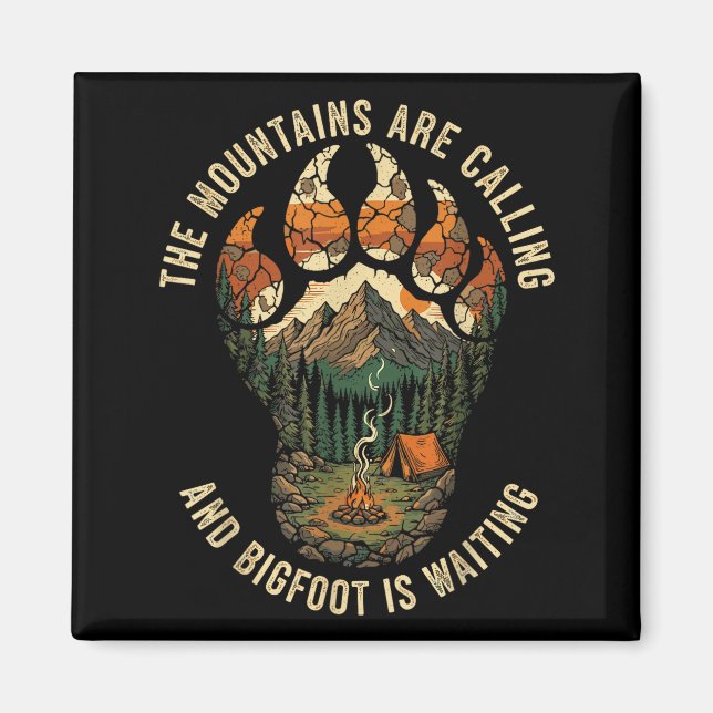 Imán Divertido equipo de senderismo Bigfoot Sasquatch C (Frente)