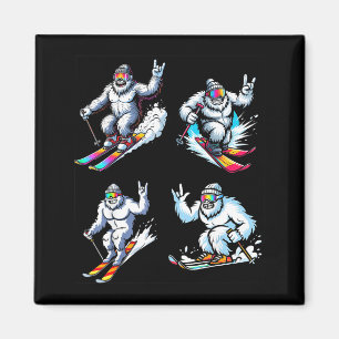 Imán Divertido esquí bigfoot esquí deporte de invierno 