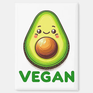 Imán Divertido Estilo de Vida Vegano de Aguacate Feliz