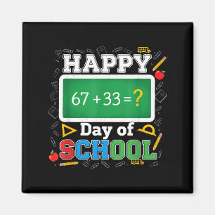 Imán Divertido Feliz 100 Días De Escuela Profesor De Ma