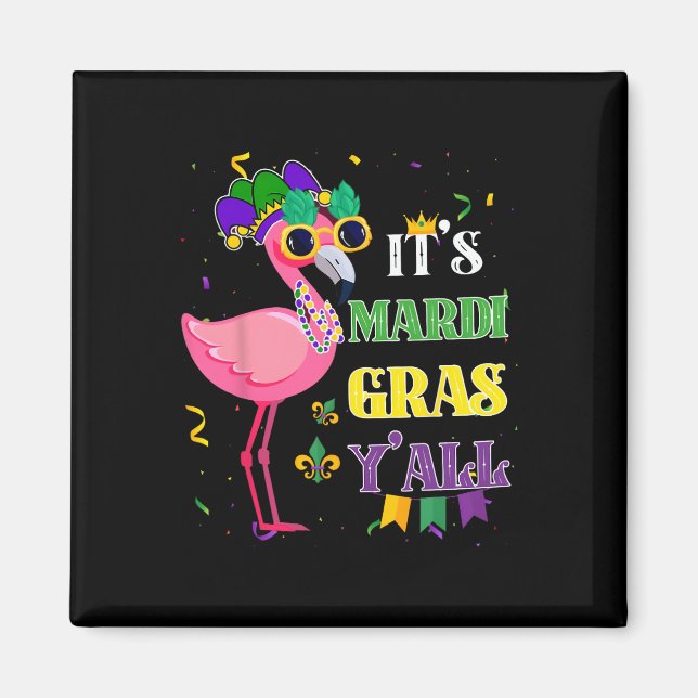 Imán Divertido Fiesta de Carnaval Idea Flamingo Mardi G (Frente)