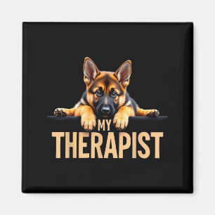Imán Divertido Gsd Shep Cachorro Mi Terapista Pastor Al