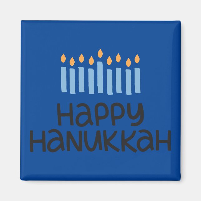 Imán Divertido Happy Hanukkah Square Magnet (Frente)