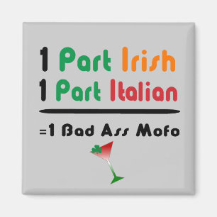 Imán divertido irlandés italiano para nevera