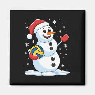 Imán Divertido juego de voleibol de Navidades de snowma