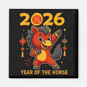 Imán Divertido Kawaii Lunar 2026 Año del Caballo Chino
