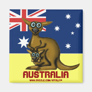 Imán divertido lindo de Australia del canguro