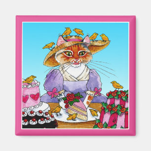Imán divertido lindo de Marie Antonieta del gato