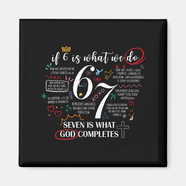 Imán Divertido Lo Que Dios Completa 6 7 Meme Jesús Cris (Frente)