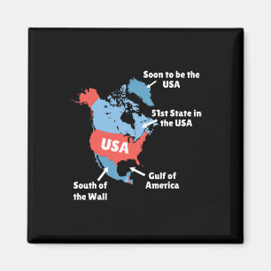 Imán Divertido Mapa De Trump En Ee. Uu. - Canadá