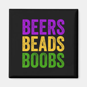 Imán Divertido Mardi Gras Beers Beads Breve Tee New Orl