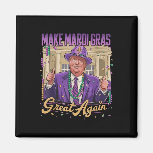 Imán Divertido Mardi Gras con Trump - Fiesta de la band (Frente)