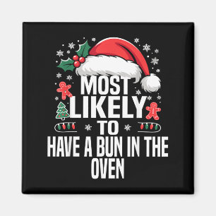 Imán Divertido Más Probable Navidad Familia Pijama Coin