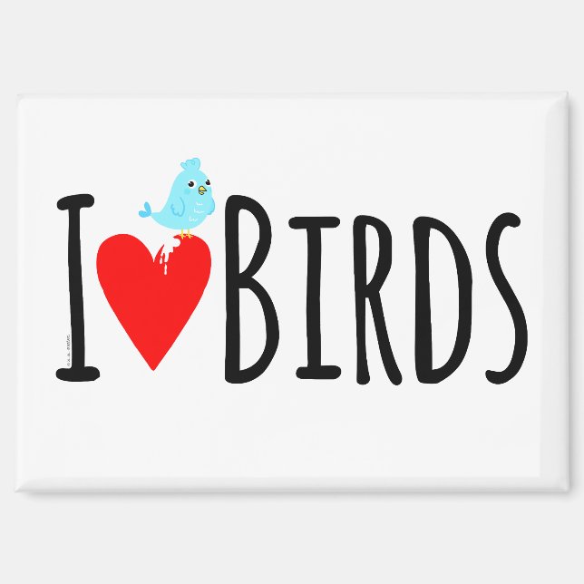 Imán  Divertido Me Encantan Los Pájaros  (Anverso)