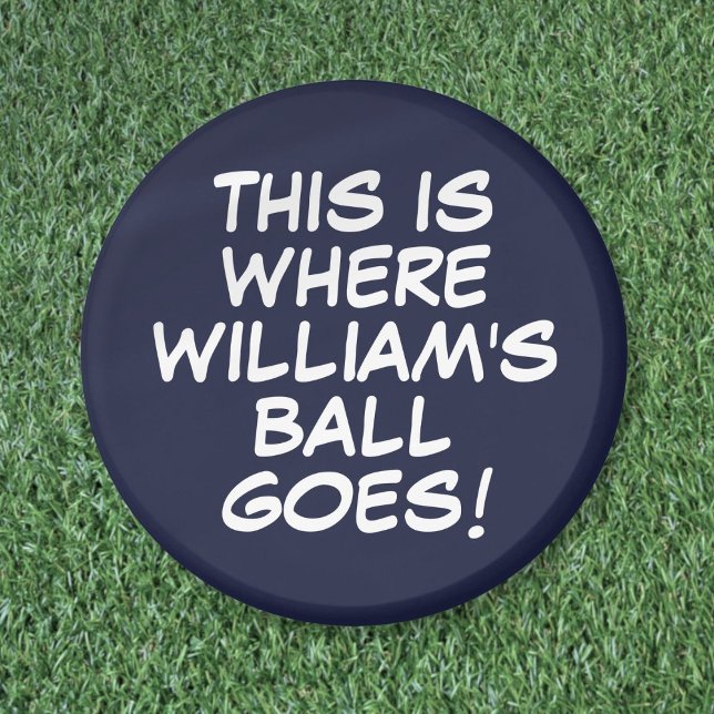 Imán Divertido mensaje Personalizado Navy Blue Golf Bal (Funny Custom Message Navy Blue Golf Ball Marker Magnet)