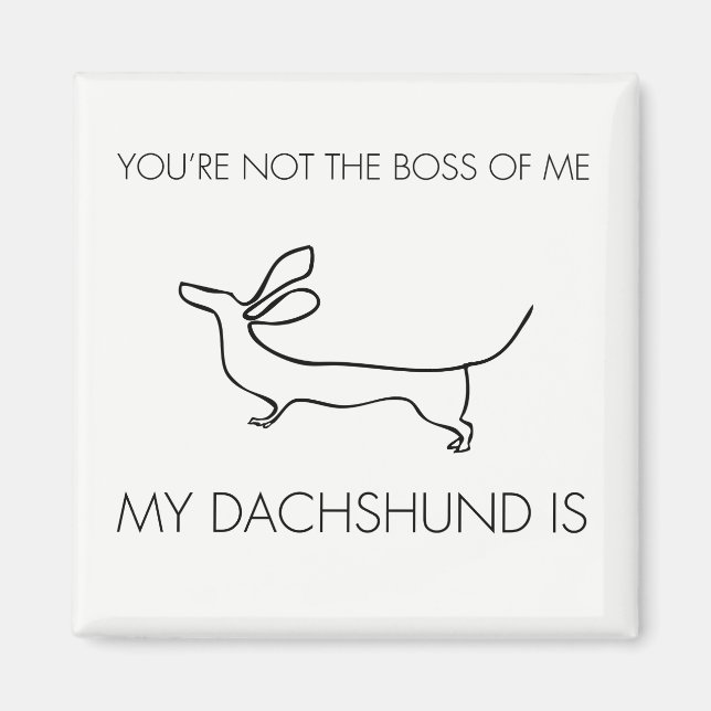 Imán Divertido No eres el jefe de mi Dachshund (Frente)
