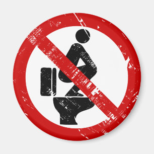 Imán Divertido NO pies en el asiento ⚠ Rótulo tailandés