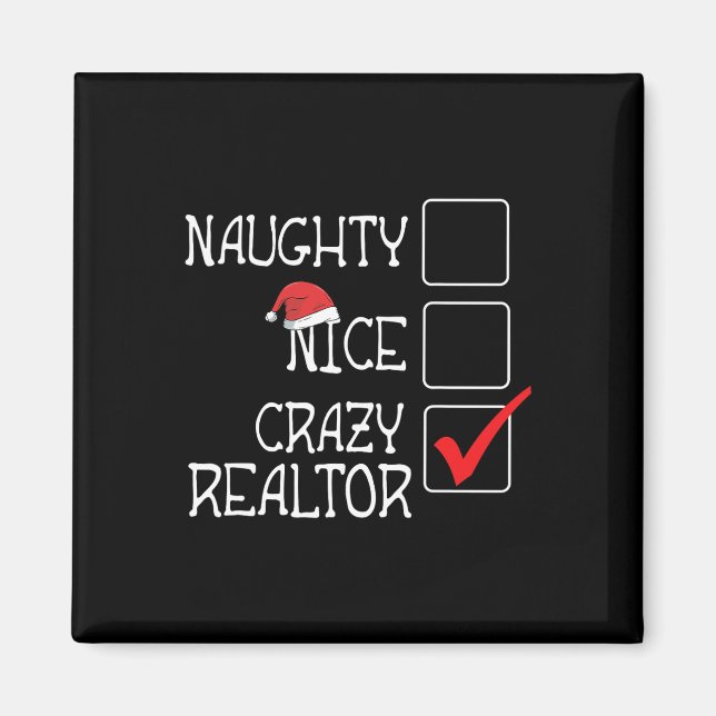 Imán Divertido, no travieso, no es bueno. Soy Realtor,  (Frente)