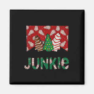 Imán Divertido pastel de árbol de Navidad Junkie Esta E