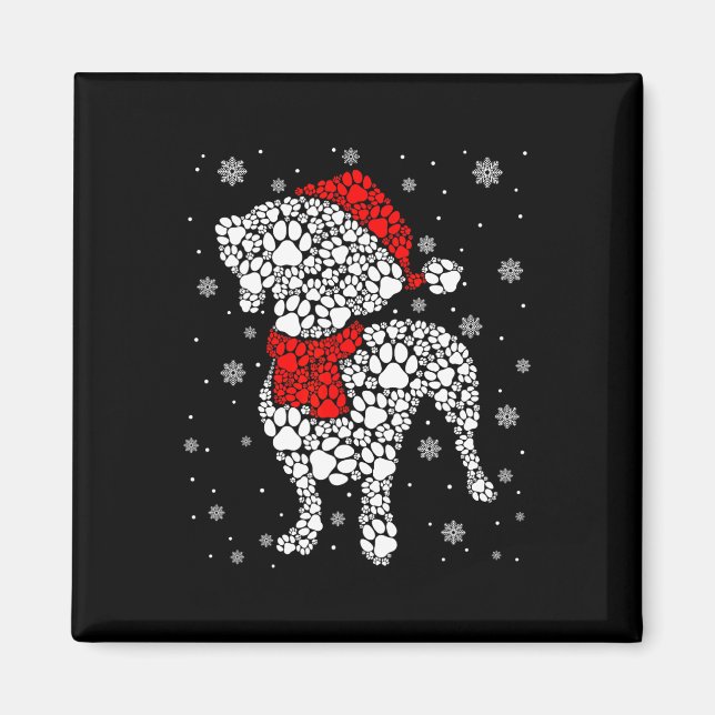 Imán Divertido perro de Dachshund patea Navidades de Sa (Frente)