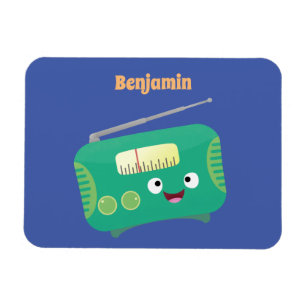 Imán Divertido personalizado de radio retro feliz 