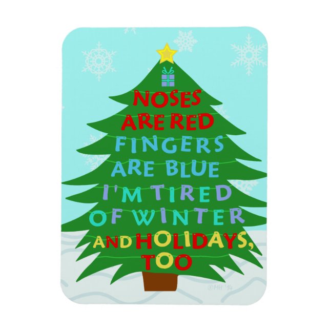 Imán Divertido poema de Bah Humbug Navidades (Vertical)