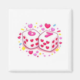 Imán Divertido Preppy 67 San Valentín Seis Siete Dados