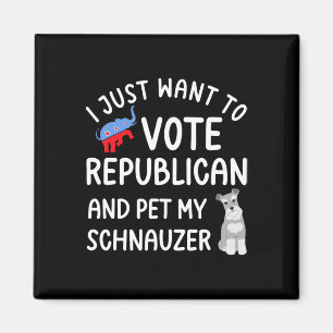 Imán Divertido Republicano Pet Mi Votante De Schnauzer 
