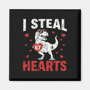 Imán Divertido robo corazones 67 San Valentín Dinosauri