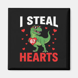Imán Divertido robo corazones 67 San Valentín Dinosauri