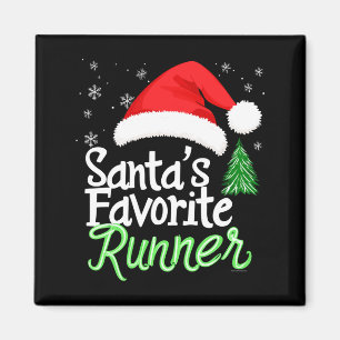 Imán Divertido Santa Favorito Corredor Navidad Carrera