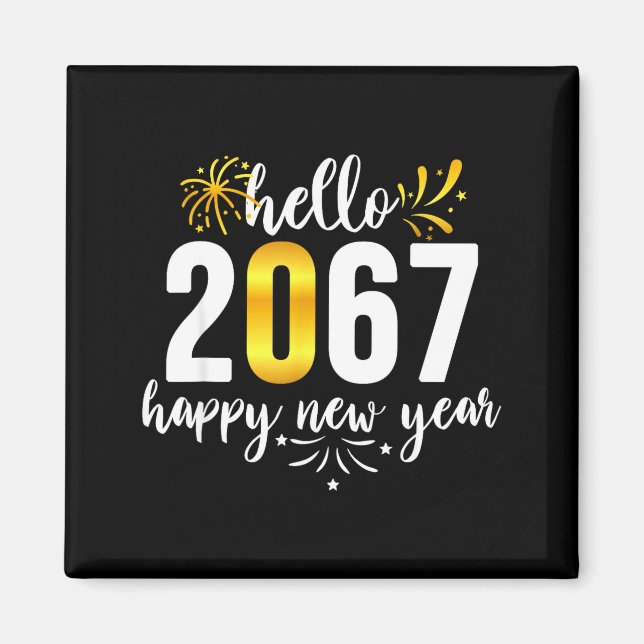 Imán Divertido Seis Siete 67 Meme Feliz Año Nuevo  (Frente)