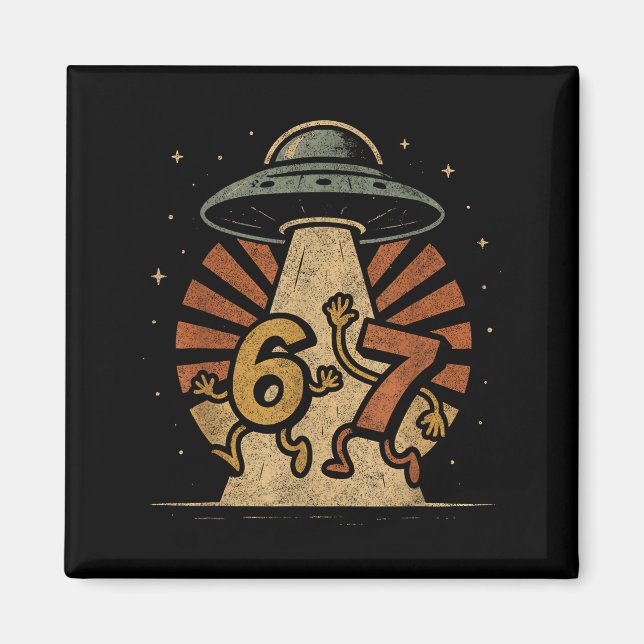 Imán Divertido Seis Siete 67 Meme Meme de Internet Ufo  (Frente)