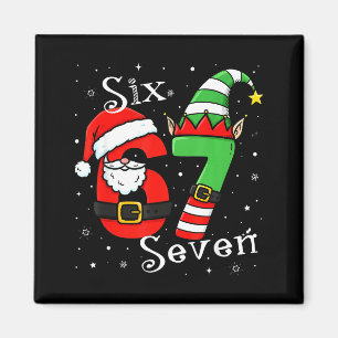 Imán Divertido Seis Siete 6 7 Meme Navidad Santa Elfo N