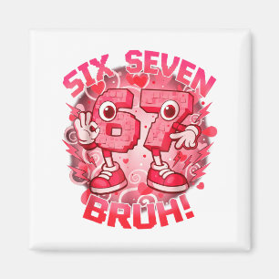 Imán Divertido Seis Siete Bruh 67 Brainrot Meme Día de 