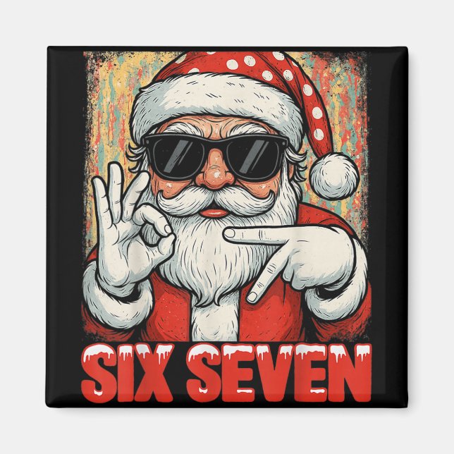 Imán Divertido Seis Siete Meme Navidad Frío Santa Dicie (Frente)