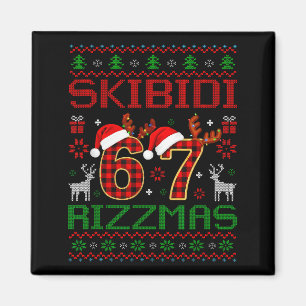 Imán Divertido Skibidi Rizzmas Meme Vibraciones Navideñ