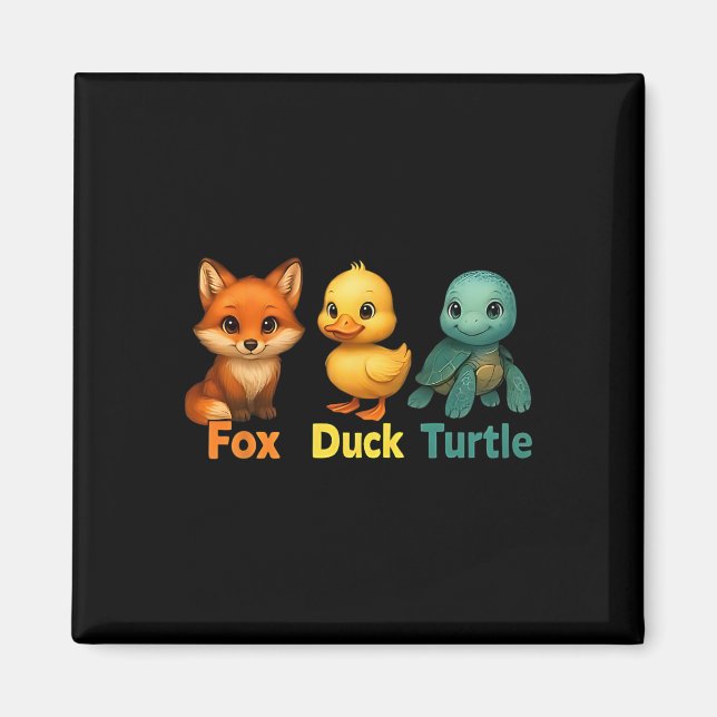 Imán Divertido Trump sutil tortuga de pato de Fox dulce (Frente)