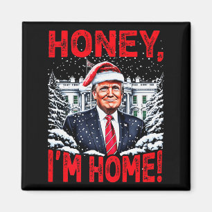 Imán Divertido Trump Xmas Cielo Estoy en Casa Donald Tr