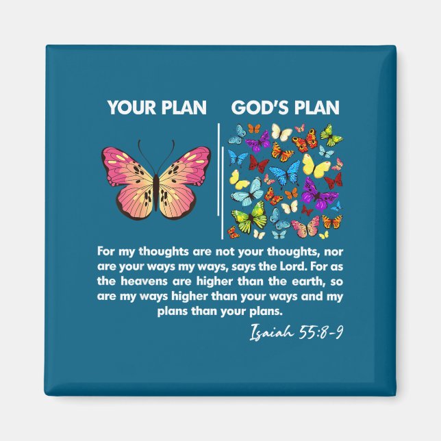 Imán Divertido Tu Plan Y El Plan De Dios Mariposas Isaí (Frente)