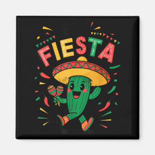 Imán Divertido Vamos Fiesta Cactus Cinco Mayo Niño Mexi