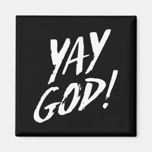 Imán Divertido Yay Dios Gráfico Jesús Religión Cristian