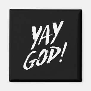 Imán Divertido Yay Dios Gráfico Jesús Religión Cristian