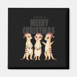 Imán Divertidos compañeros de familia Xmas Meerkat tien