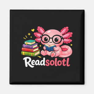 Imán Divertidos lectores de libros adorables readsolotl