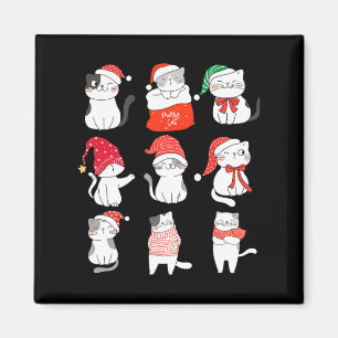 Imán Divertidos Navidades De Gato Cutan Gatito Por Quie